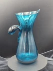 RARE MINT Vintage Blenko 5611 Teal Glass Pitcher Vase Wayne Husted 1950s MCM