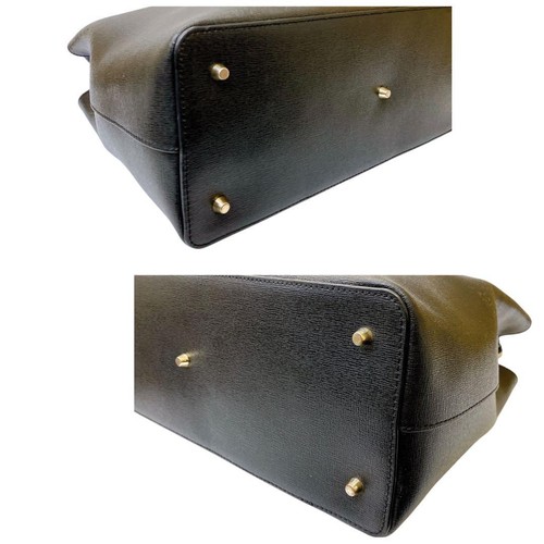 Furla Leather Tote Bag Black Designer Office Handbag Shoulder Bag Stylish Work - Picture 4 of 10