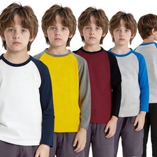 Kids Boys T-shirt Daily Sweatshirts Holiday Top Color Block Round Neck Weekend