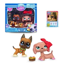 Littlest Pet Shop Cozy Holiday Winter Pals Pet Pairs Great Dane and Dachshund
