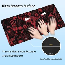 40*90cm1pc Large Gaming Mouse Pad with Mystical Symbols & Skull Design - Non-Sli