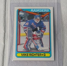 Topps Mike Richter #330 New York Rangers Rookie 1990-91 NHL Base Card