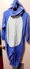 Unbranded Stitch D. Blue 1 Pc. Pajama Costume Hooded  Pockets Size Adult Small