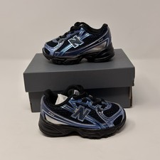New Balance 740 Bungee Lace Toddler Running Sneakers 4C Blue Black IZ740DT NWB