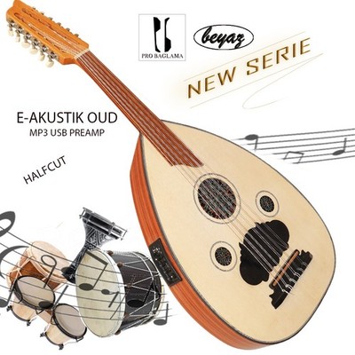 Halfcut Oud Ud E Acoustic Ud With Artec Pickup  with Mp3 EQ JOYO usb Preamp