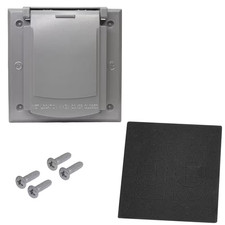 2-Gang Metal Weatherproof 20/50 Amp Electrical Outlet Cover, Gray