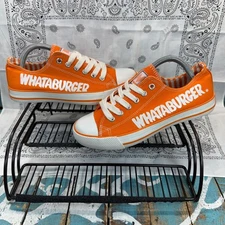 Whataburger Sneakers "Converse Style" Shoe Orange Youth Size 5 Women’s 7