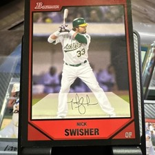 Bowman 2007 Bowman Nick Swisher #76 Oakland Athletics Autograph Baseball Card
