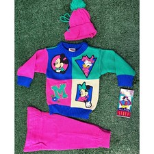 Vintage 90s Mickey's Stuff for Kids 3-Piece Pants Set Size 12M Multi Colorblock