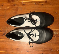 Bloch MEGA Women's Lace-Up Tap Dance Shoes Black/White Tap Plates Mega Toe