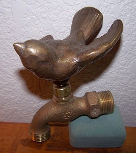 White Swan Ltd Solid Bronze Flying Bird Spigot Garden Sculpture! Sweet!