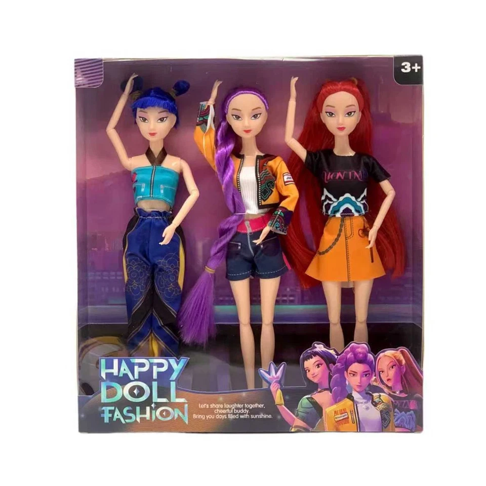 3PCS Kpop Demon Hunters Action Figures Christmas Gift Rumi Mira Zoey Doll Toys - image 4 of 4