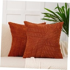 Fall Decorative Throw Pillow Covers 18x18 Set of 2 18" x 18" Pack of 2 Rust