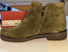 Munro Suede, Women's 12 M, Rourke, Dark Herb , Zip, Water Resist., New In Box