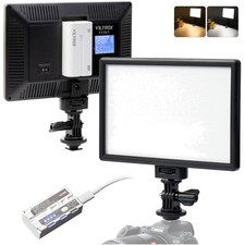 On-Camera 15W LED Light with Adjustable Brightness  Soft Diffuser - 3300K-5600K