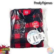 NWT Family Pajamas Baby 18MO Red Check One-Piece Footed Pajamas