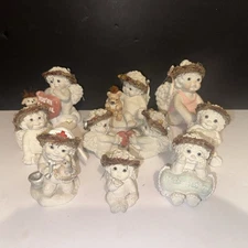 Huge Dreamsicles Lot of 10 Collectible Angel Figurines Signed Adorable!! 1994-99