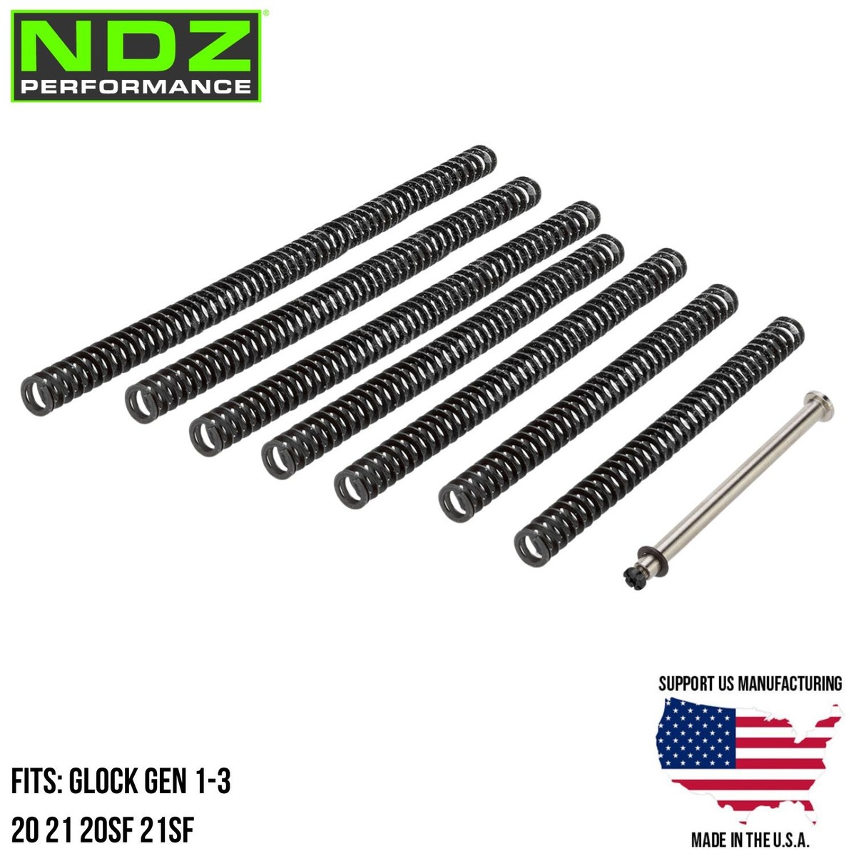 NDZ Stainless Guide Rod ISMI Recoil Spring Tuner Pack Fits Glock
