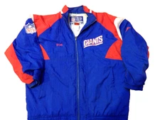 VINTAGE 90'S APEX ONE NFL NEW YORK GIANTS ZIP UP JACKET SIZE M