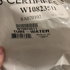 New Genuine OEM Whirlpool Refrigerator Water Tube W10823511