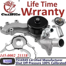 Aluminum Thermostat Housing & NEW Water Pump For 11-16 Chrysler Dodge Jeep 3.6L