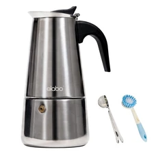 Stovetop Espresso Machine Moka Pot Stainless Steel Italian Coffee 10 Cups
