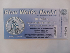 Ticket  Blau Wei&szlig;e Nacht 10 Jahre Fanclub FC Schalke 04 K&ouml;nigsblau Oberaden 2000