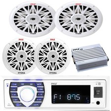 Pyle Single-DIN Marine Receiver, Amp, 2x 6.5" Speakers, 2x 6x9" 260W Speakers