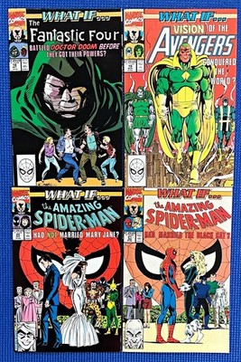 Marvel Comics WHAT IF...? #18,#19,#20,#21 Fantastic Four Spider-Man 1990