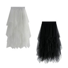 T&uuml;llr&ouml;cke f&uuml;r Damen, Midi, langer Feenrock, Tutu, A-Linie, Netzstoff,