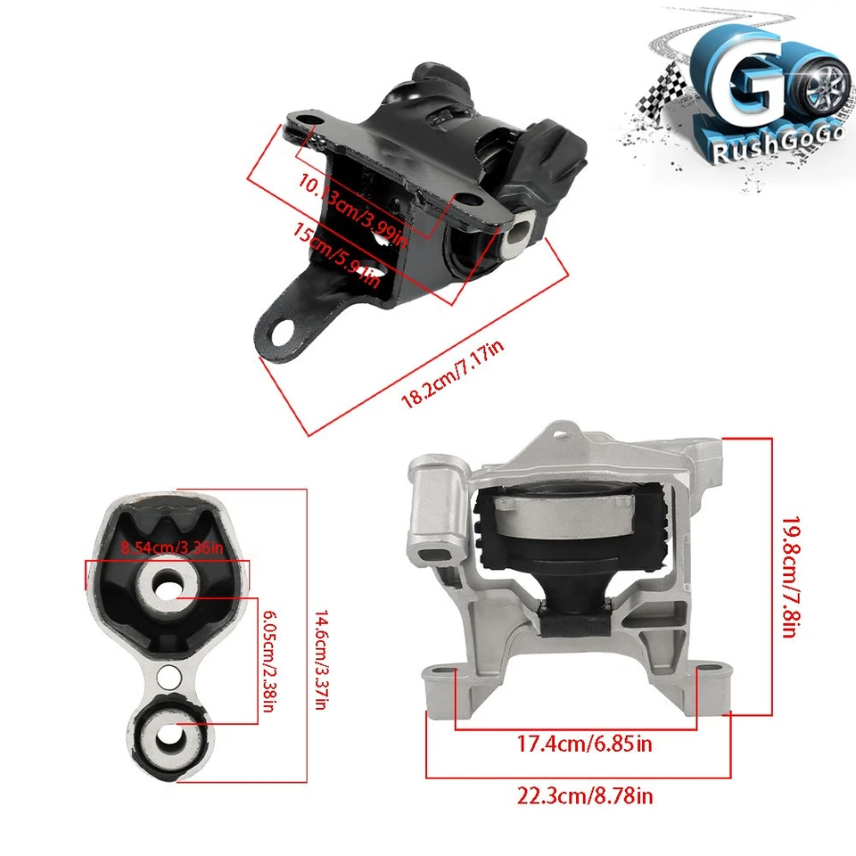 3pcs Motor & Trans Mount For Mazda 3 & 3 Sport 2.0L L4 2014-2018 FWD Auto Trans. - Image 2 of 4
