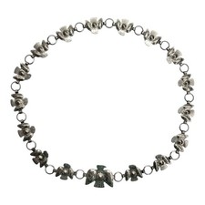 Vintage Southwestern Thunderbird Concho Belt Silver Tone Stamped Link Chain