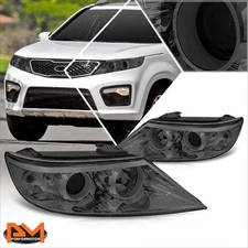 For 11-13 Sorento Factory Style Projector Headlights Smoked Housing Clear Corner