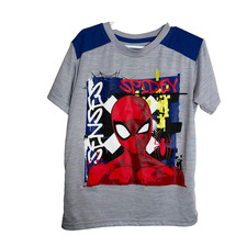 Marvel Spider-Man T-Shirt Boy's 6 Gray Short Sleeve Superhero Top