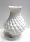 Vintage White Milk Glass Hurricane Chimney Oil Lamp Quilted Diamond 3” Fitter