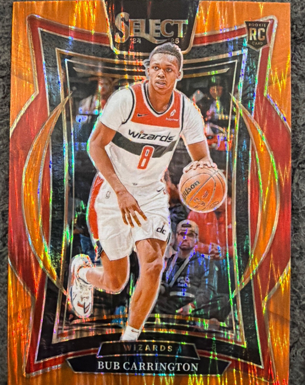 2024-25 Panini Select Orange Flash Prizm #81 Concourse Bub Carrington Rookie