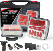 Wireless Trailer Lights Kit 4 Pin 7 Way USB-C Rechargeable LED Tow Light