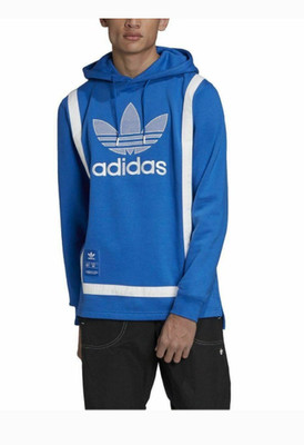 Adidas Originals Warmup Heavy Hoodie Sweatshirt Men's (Size S) Blue White