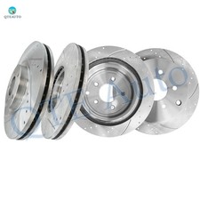 Set of 4 Front 320mm-Rear 308mm Drilled Brake Rotors For 2015 2019 Infiniti Q70