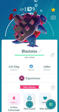 Pok mon Go Gigantamax Blastoise Trade