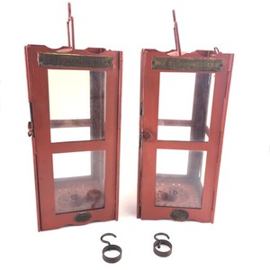2 WWI TRENCH FOLDING CANDLE LANTERN LOT: 1914 HINKS & SON / 1915 G. POLKEY  JG