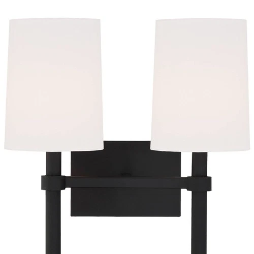 Crystorama Bromley 18 1/4"H Black Forged 2-Light Wall Sconce - Picture 5 of 9