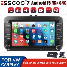 DAB+ CarPlay 4+64GB For VW GOLF MK5 MK6 7" Android 15 Car Stereo Radio WIFI+AHD