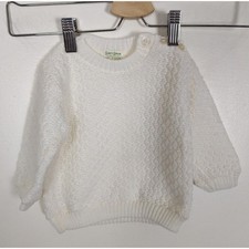 Vintage Knit Set Soft Spun Size 18m White Sweater And Diaper Cover Baby Outfit