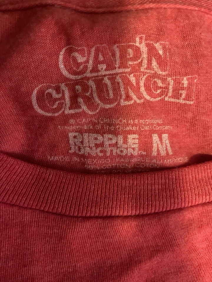 Camiseta Ripple Junction Para Hombre Roja Cap'n Crunch Talla Pequeña Informal Cómoda Cereal Adv Foto 3 de 3