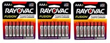 3  Rayovac Fusion AAA 1.5V Premium Alkaline Non-Rechargeable Batteries 8 pk
