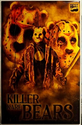 Killer Kare Bears Friday the 13th Jason Voorhees Homage Gold Metal Trade 1/1
