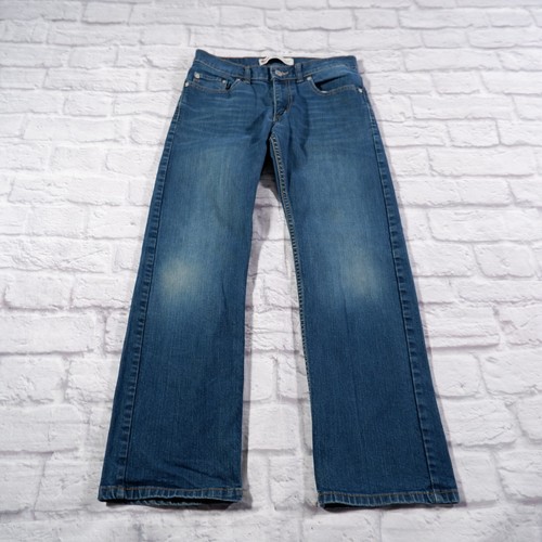 Boys Levi's 514 Medium Wash Straight Leg Blue Jeans Size 14 reg 27x27 - Picture 2 of 13