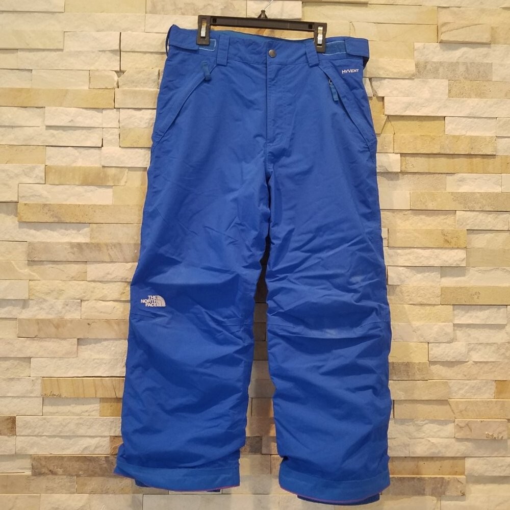 North Face Boys Blue Large Snowboard Snow Pants 14 Ski Snowsuit