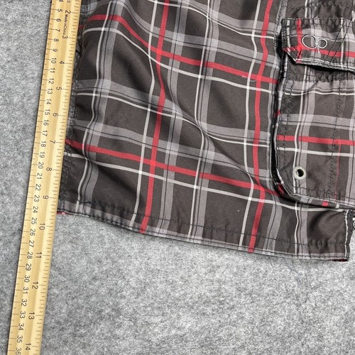 OP Mens Plaid Cargo Shorts Lg 36-38" Elastic Waist Drawstring Swim Trunks - Picture 3 of 14